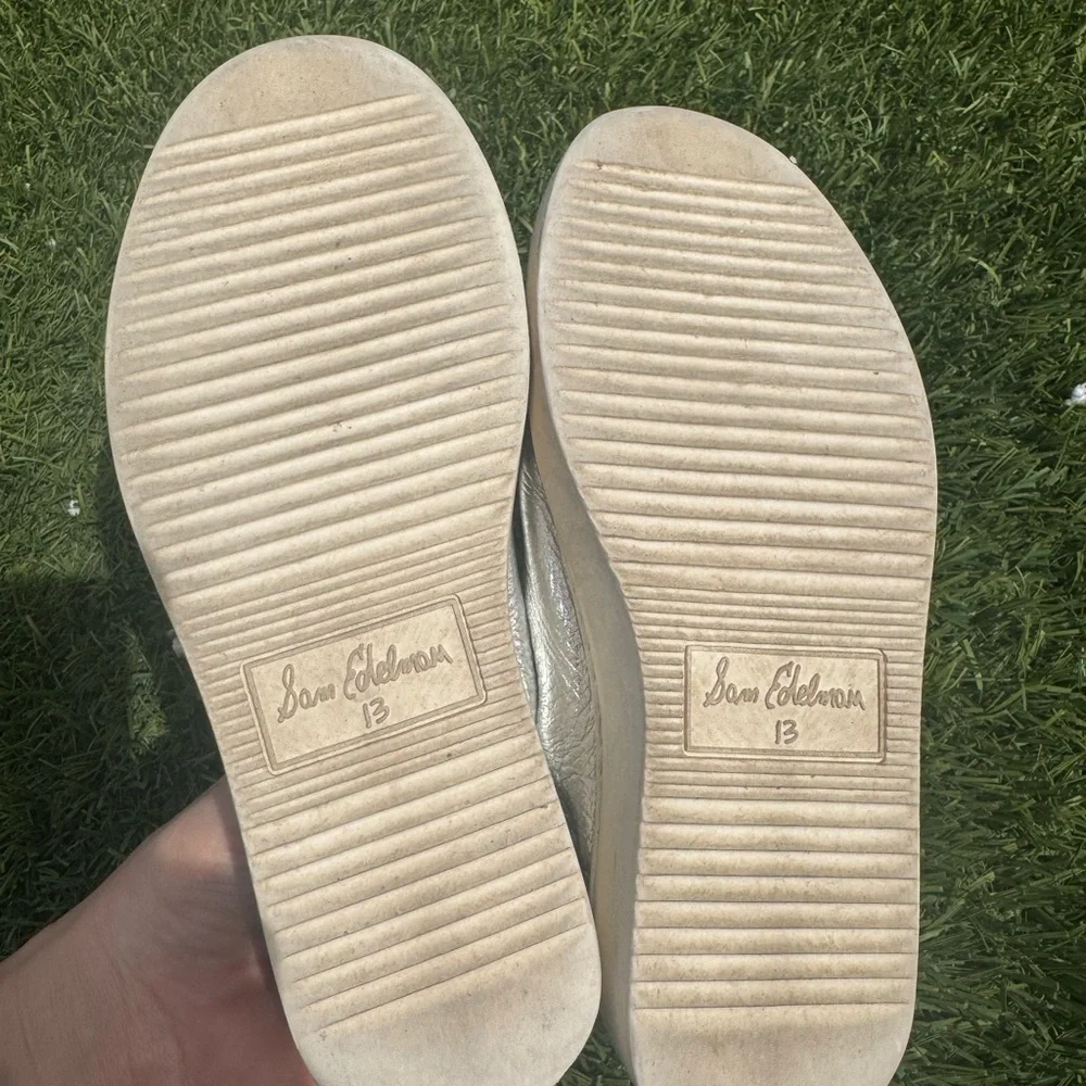Sam Edelman Girls Silver Sneaker Size 13